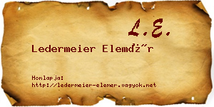 Ledermeier Elemér névjegykártya